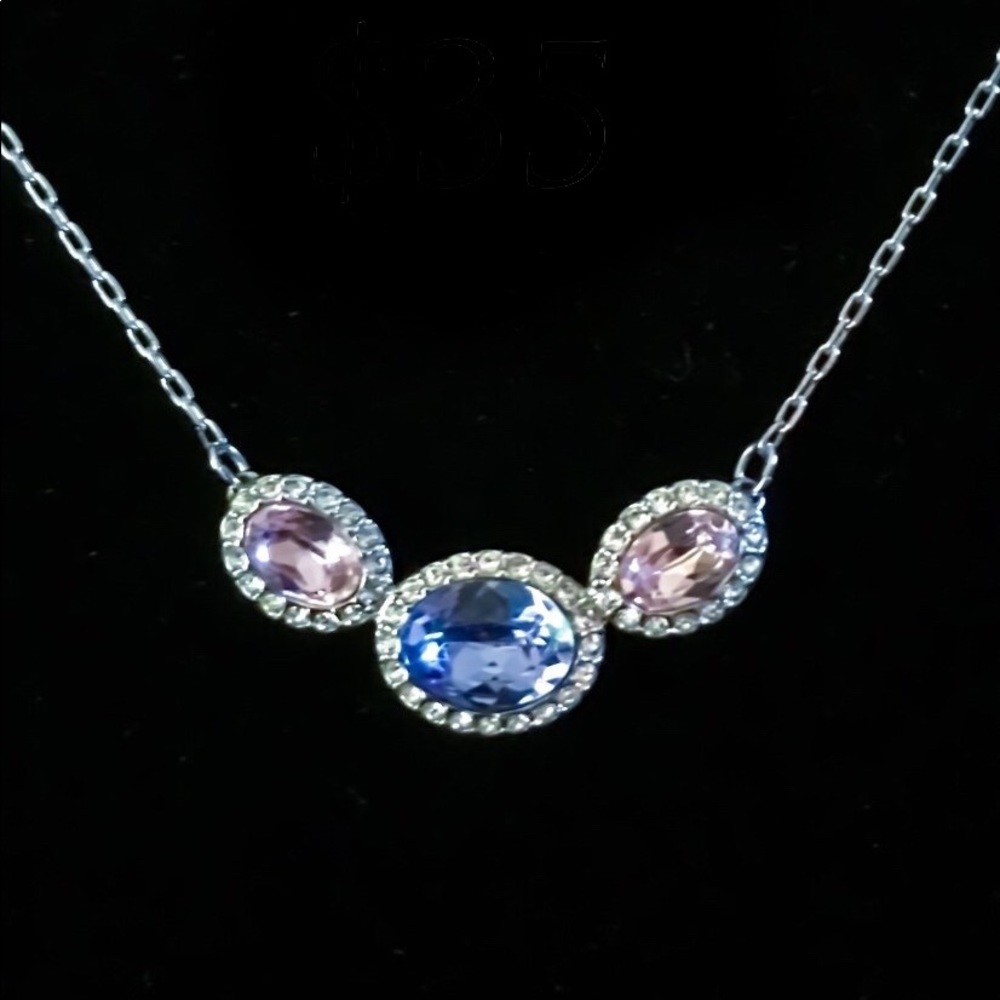 Swarovski Crystal Halo Pendant Necklace